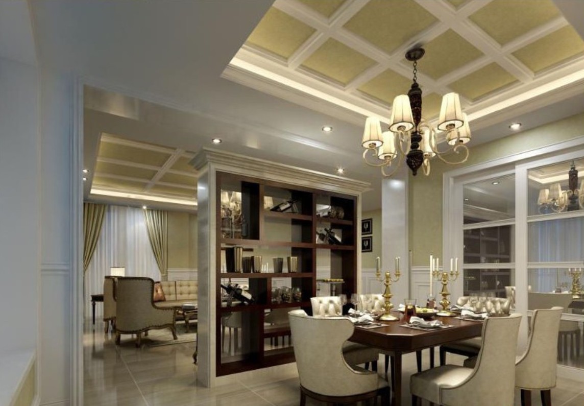 Interior design for hall and dining partition