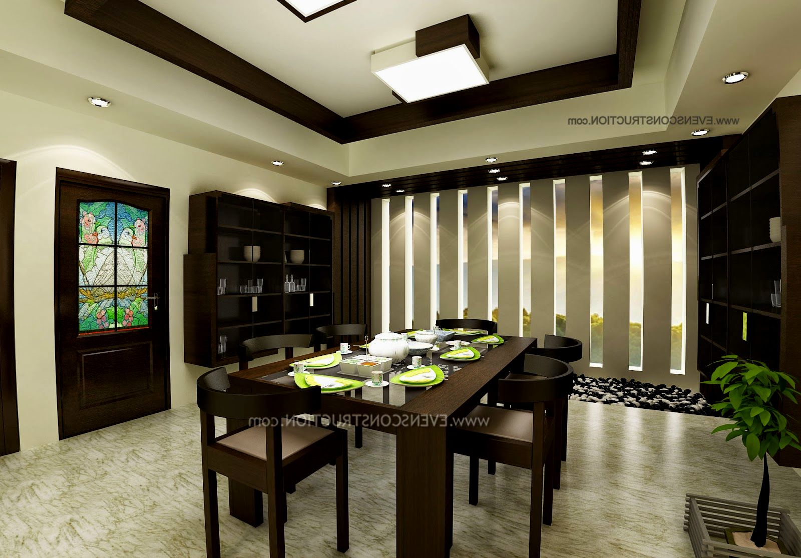 Interior design for hall and dining room